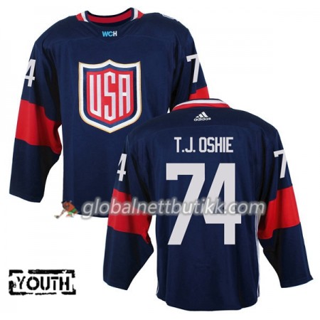 USA Hockeydrakt T.J. Oshie 74 World Cup i ishockey 2016 Blå Premier - Barn